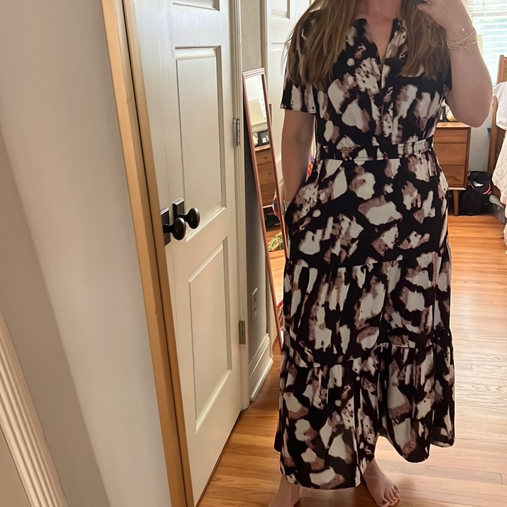 NIC+ZOE SPRING SHADOW DAYDREAM DRESS medium maxi tiered